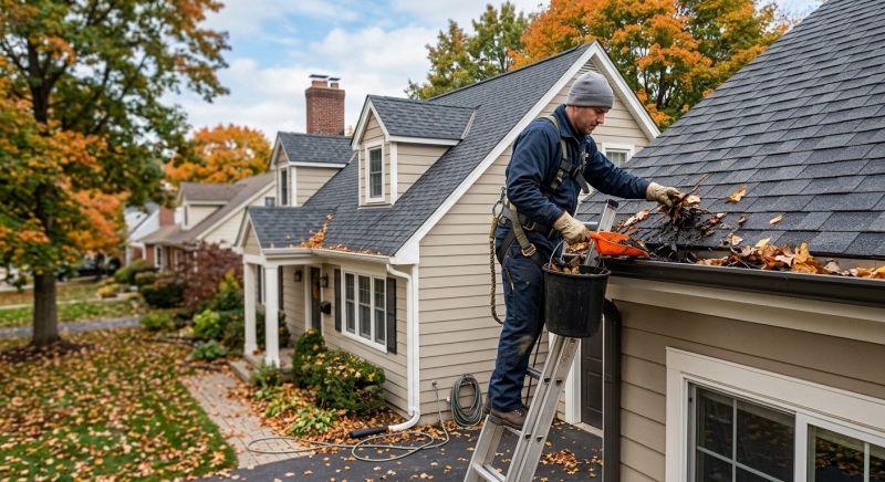 Gutter Leaf Clearing in Bergen County, NJ